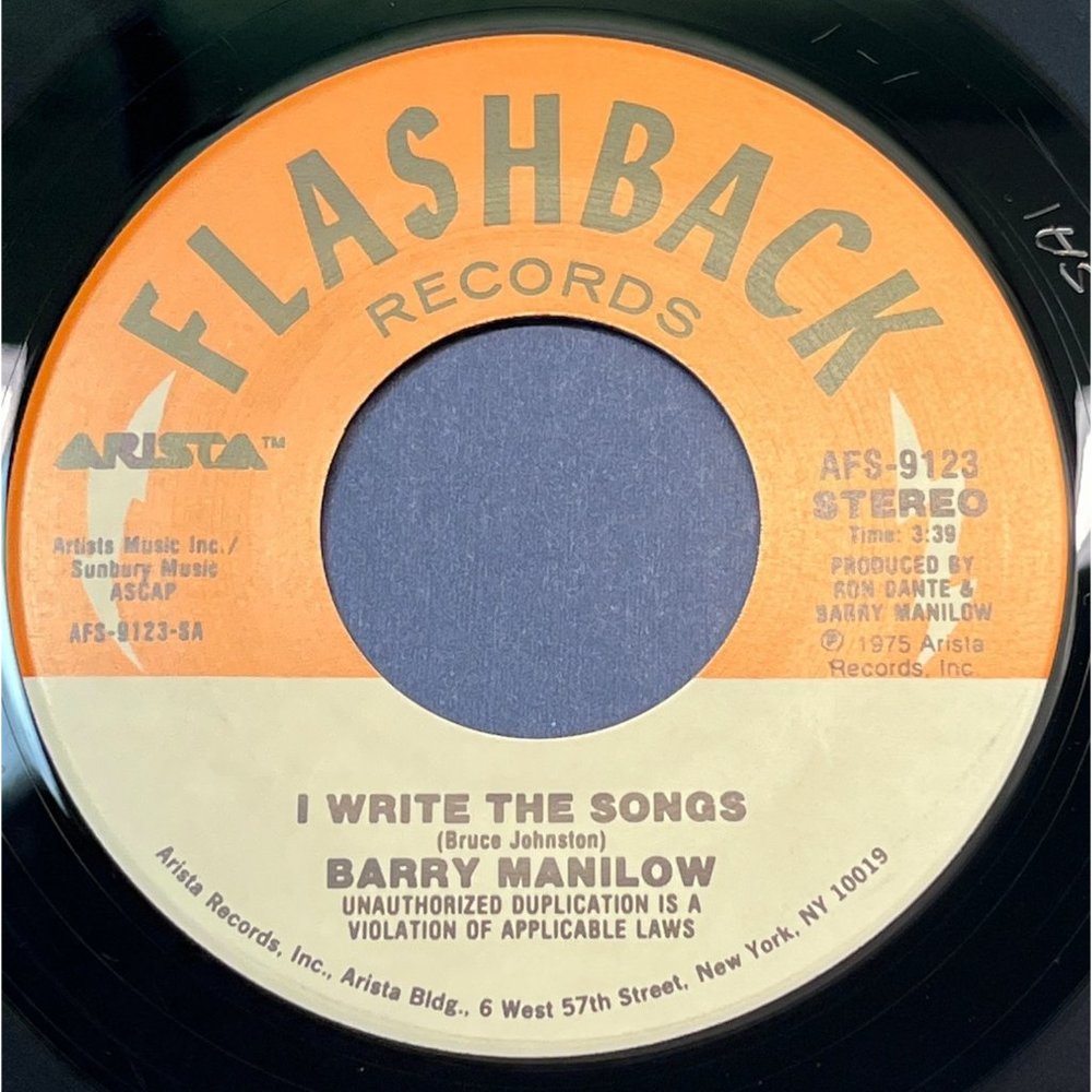Barry Manilow I Write the Songs / Could It Be Magic 45 Pop Arista Flashback 9123